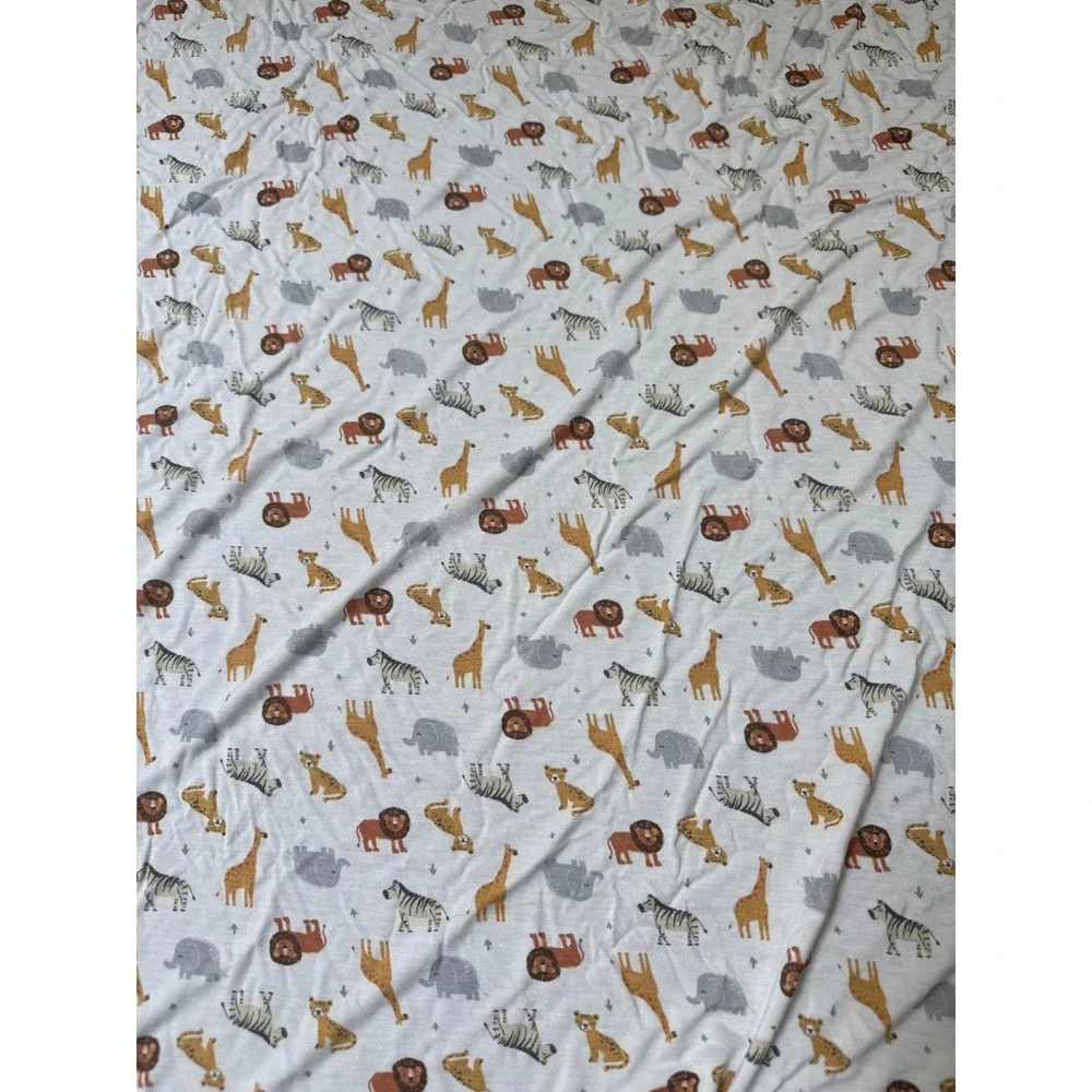 Milkberry Swaddle Blanket Unisex 36x40 White Safari Animal Bamboo Rayon Wrap